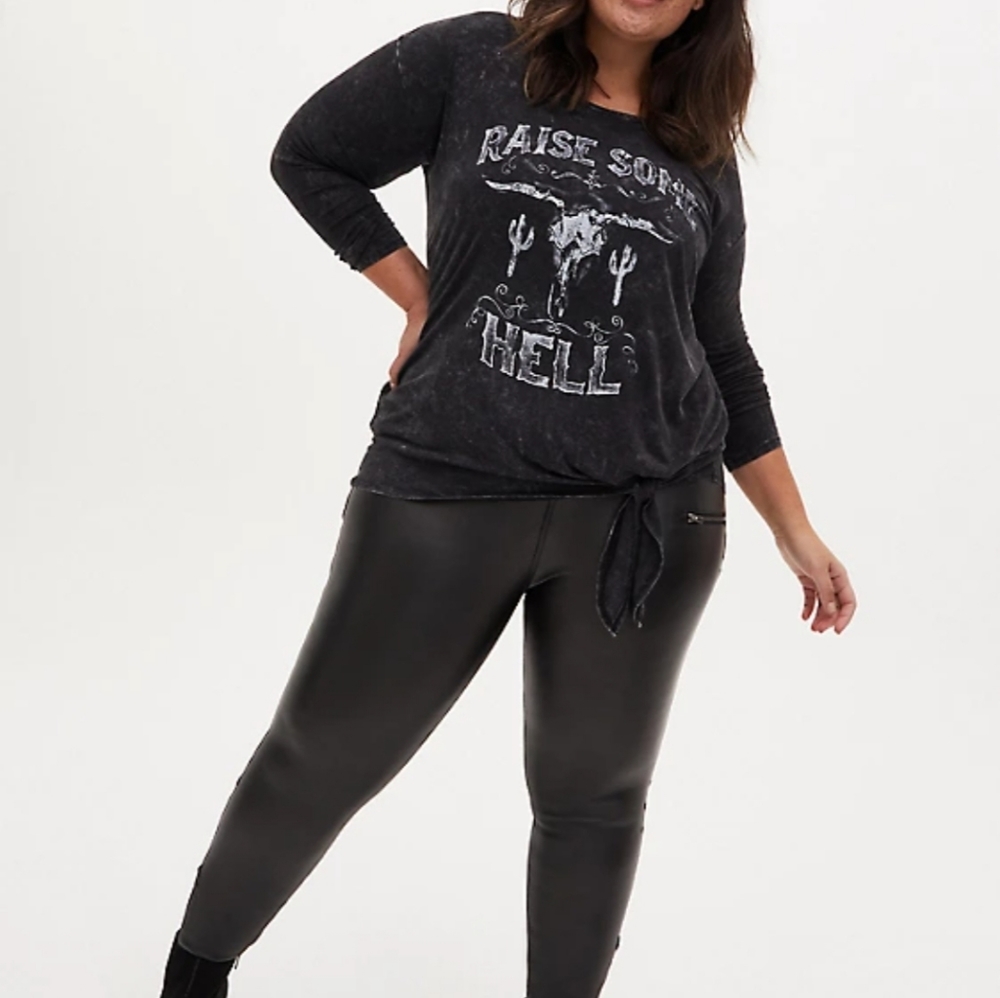 Torrid Raise Some Hell Tie knot Graphic Top